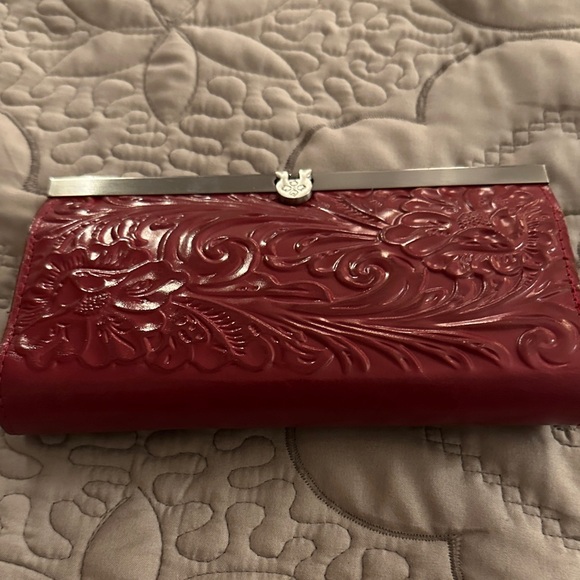Patricia Nash Red Embossed Floral Wallet - Picture 1 of 3